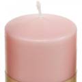 Floristik24 PURE kolonų žvakė 90/60 rožinė dekoratyvinė žvakė tvari natūralaus vaško žvakių dekoracija