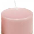 Floristik24 PURE kolonų žvakė 90/70 rožinė natūralaus vaško žvakė, tausojanti žvakių dekoracija