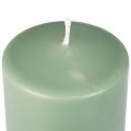 Floristik24 PURE stulpelio žvakė žalia smaragdo Wenzel žvakės 130/60mm