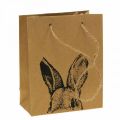 Floristik24 Dovanų maišelis Velykinis popierinis maišelis bunny brown 16×6,5×20cm 6vnt
