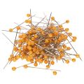 Floristik24 Oranžiniai smeigtukai su perlinėmis galvutėmis floristikos reikmenims, Ø4 mm, 40 mm, 150 vnt.