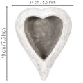 Dekoratyvinis širdies formos dubuo, pilkas; mažas širdies formos vazonas, 19 cm | Floristik24.lt