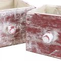Floristik24 Augalų dėžutė nuskuręs prašmatnus dekoratyvinis stalčius raudonas baltas 2 rinkinys
