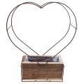 Floristik24 Augalų dėžutė medinė širdelė dekoratyvinė rūdys H41cm/39cm rinkinys 2 vnt
