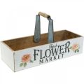 Floristik24 Dėžutė augalams, gėlių puošmena, medinė dėžutė sodinimui, nostalgiška gėlių dėžutė 41,5×16 cm