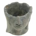 Floristik24 Augalų galvos biustas iš betono skirtas sodinti pilkas H14,5cm 2vnt