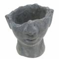 Floristik24 Augalų galvos biustas iš betono skirtas sodinti pilkas H13cm 2vnt