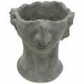 Floristik24 Augalų galvos biustas pagamintas iš betono, skirtas sodinti pilkai H23,5 cm