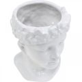 Floristik24 Augalo galvos krūtinė moteris balta keraminė gėlių vaza H19cm