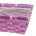 Floristik24 Skiedrų krepšelis kvadratinis violetinis / baltas / rožinis 8vnt