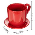 Didelis dekoratyvinis puodelis su lėkštute, tinkantis kaip augalų vazonas, 17 cm | Floristik24.lt