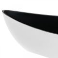 Floristik24 Deco dubuo ovalus baltas, juodas augalų dubuo augalų laivas 55cm