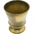 Senovinis vazonas metalinis puodelis vaza žalvaris Ø17cm H19cm | Floristik24.lt