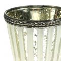 Floristik24 Arbatos šviesos stiklinis puodelis valstietiškas sidabras H11cm