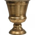 Taurės vaza auksinės išvaizdos taurė senovinė apdaila metalas Ø14cm H18.5cm