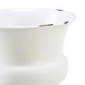 Floristik24 Puodelio vaza dekoratyvinis puodelis baltos rūdžių Ø13.5cm H15cm Shabby Chic
