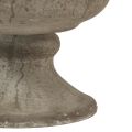 Floristik24 Puodelis vaza metalinis dekoratyvinis dubuo pilkas antikvarinis Ø13,5cm H15cm