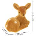Dekoratyvinė gulinčio elniuko figūrėlė stalo dekoravimui, 8 cm, 6 dalys | Floristik24.lt