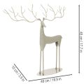 Dekoratyvinė elnio skulptūra su dideliais ragais, modernaus metalo imitacija, 48 cm | Floristik24.lt