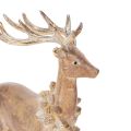 Dekoratyvinė elnio su ragais figūrėlė, pastatoma, kalėdinė puošmena, 28 cm | Floristik24.lt