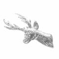 Floristik24 Dekoratyvinis elnio biustas sidabrinis metalas 8cm × 4,8cm 8vnt