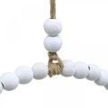 Floristik24 Žiedas su perlais, pavasaris, dekoratyvinis žiedas, vestuvės, vainikas pakabinti baltas Ø28cm 4vnt