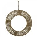 Floristik24 Dekoratyvinis žiedas pakabinimui, sienų apdaila, vasaros apdaila, žiedu dengtas natūralios spalvos, sidabras Ø39,5cm