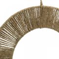 Floristik24 Dekoratyvinis žiedas pakabinimui, sienų apdaila, vasaros apdaila, žiedu dengtas natūralios spalvos, sidabras Ø39,5cm