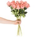 Dirbtinės rožės puokštėje, ilgas kotas 62 cm, 12 vnt. | Floristik24.lt