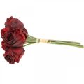 Floristik24 Dirbtinės rožės raudonos, šilkiniai žiedai, rožių kekė L23cm 8vnt