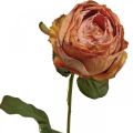 Floristik24 Dirbtinė rožė oranžinė, dirbtinė rožė, dekoratyvinė rožė L74cm Ø7cm