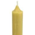 Floristik24 Kaimiškos žvakės Aukštos žvakidės geltonos spalvos 350/28mm 4vnt
