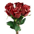 Floristik24 Aksominė rožė raudona Ø8cm L45cm 6vnt