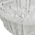 Puodelio dubuo metalinis baltas dekoratyvinis dubuo antikvarinis vaizdas Ø15,5 cm