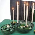 Floristik24 Dekoratyvinis dubuo metalinis žalias stalo dekoravimas vintažinis Ø21cm