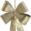 Floristik24 Pakabinamas lankelis, eglutės papuošimai, aukso metalo puošmena, senovinė išvaizda H23cm P16cm