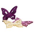 Floristik24 Mediniai drugeliai 4cm violetiniai, balti 72vnt