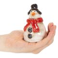 Sniego senio figūrėlė su raudonu šaliku, kalėdinė dekoracija, 10 cm | Floristik24.lt