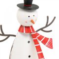 Floristik24 Kalėdinė puošmena, sniego senelis su skarele, metalinė puošmena žiemai H33cm
