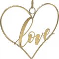 Floristik24 Raidės Love heart deco metalinis auksinis pakabinimas 27cm