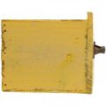 Floristik24 Dekoratyvinis stalčius vintažinis vazonas medinis geltonas 12,5×12,5×11 cm