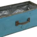 Floristik24 Augalų dėžės stalčius medinis nuskuręs prašmatnus mėlynas 25x13x9cm
