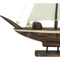 Floristik24 Burlaivio dekoravimo laivas pušies medienos ruda 22,5×4×29cm
