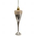 Floristik24 Šampano taurės pakabinti šviesiai auksinės 10cm 8vnt
