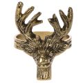 Metaliniai servetėlių žiedai su elnio galva, aukso spalvos, 6 cm, 4 vnt. | Floristik24.lt