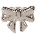 Servetėlių žiedai su kaspinu, metaliniai, blizgančio sidabro spalvos, 5 cm, 4 vnt. | Floristik24.lt