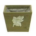 Floristik24 Augalų dėžutė medinė skurdi prašmatni medinė dėžutė žalia 11×14,5×14 cm