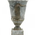Floristik24 Shabby Chic taurė metalinė stalo dekoravimo puodelio vaza Ø18,5 H30cm