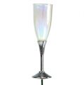 Floristik24 Naujųjų metų išvakarių dekoravimas šampano stiklo kištukas sidabrinis 7,5cm L27cm 12vnt
