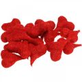 Floristik24 Raudonos sizalio širdelės, dekoracija vestuvėms, natūralūs sizalio pluoštai, Valentino diena H7,5–9cm 16vnt